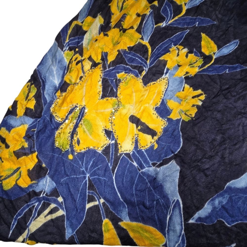 Anthropologie Lotte Erfurt Hjorth Limited Edition Blue Gold Sequin Scarf - Picture 3 of 7